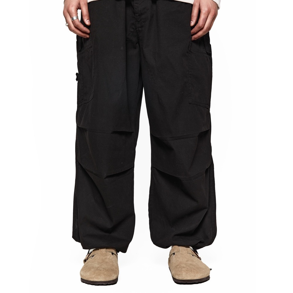 jaded london cargo parachute pants black size M